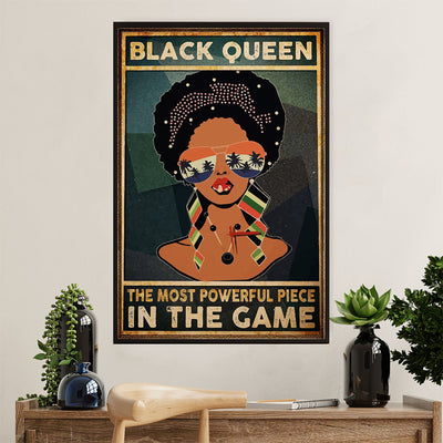 African American Afro Poster Prints | Black Queen | Wall Art Gift for Black Girl