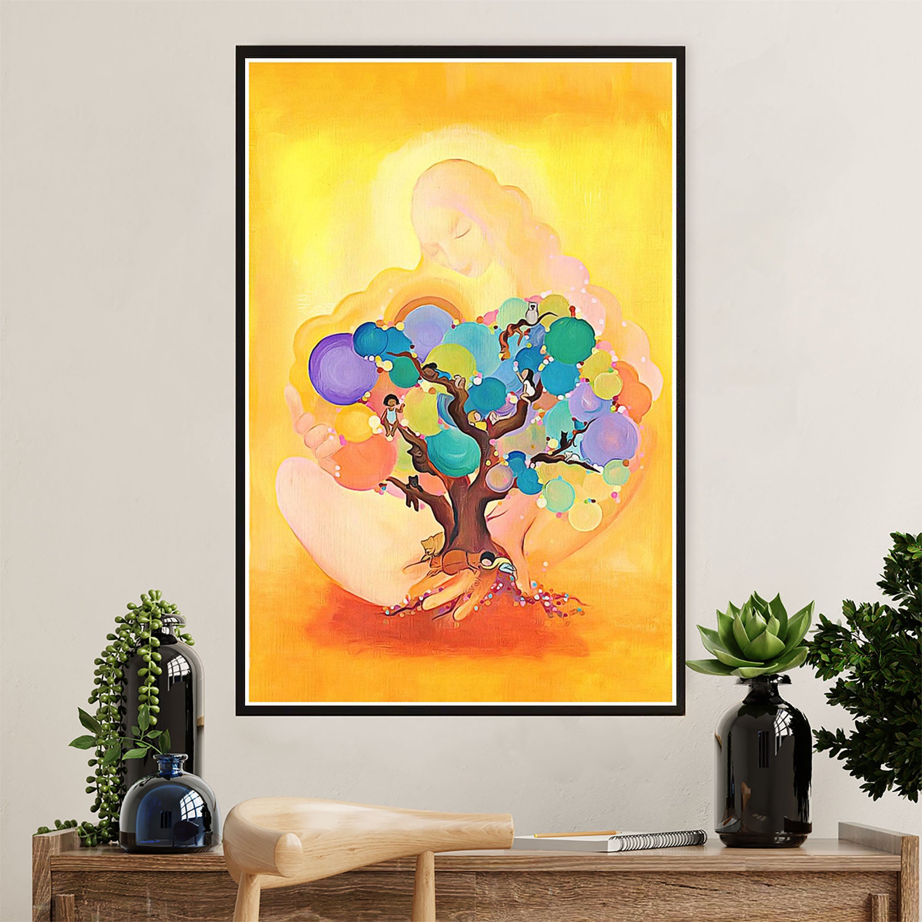 African American Afro Canvas Wall Art Prints | Mother Nature | Gift for Black Girl