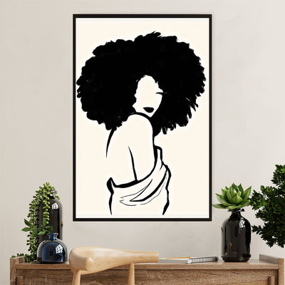 African American Afro Canvas Wall Art Prints | Black Girl Painting | Gift for Black Girl