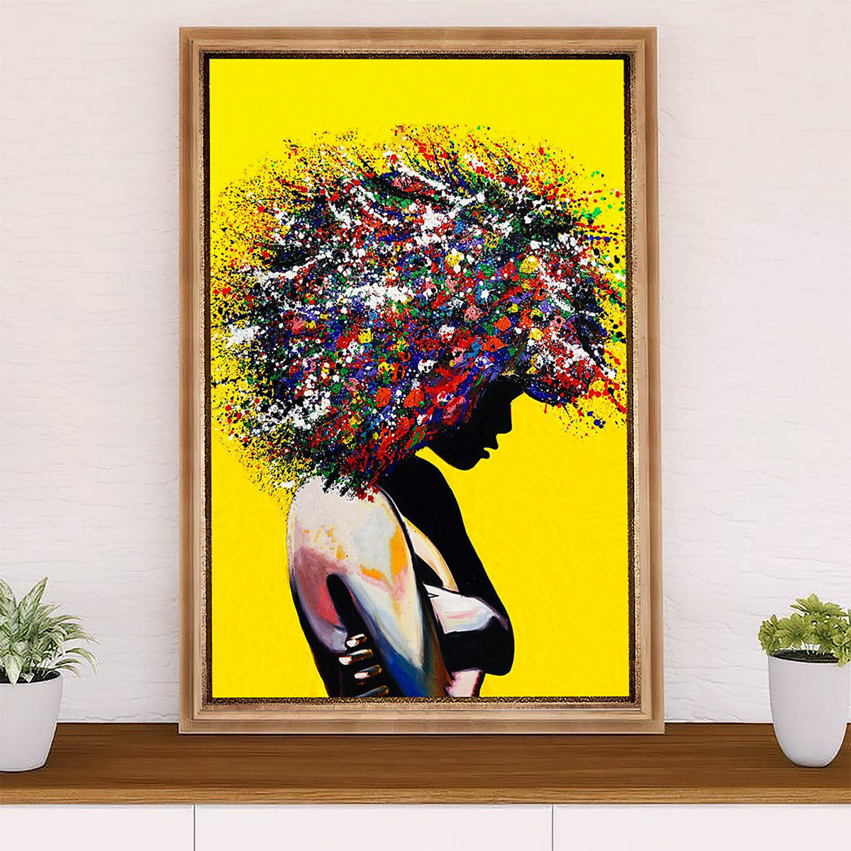African American Afro Poster Prints | Colorful Afro Hair Painting | Wall Art Gift for Black Girl