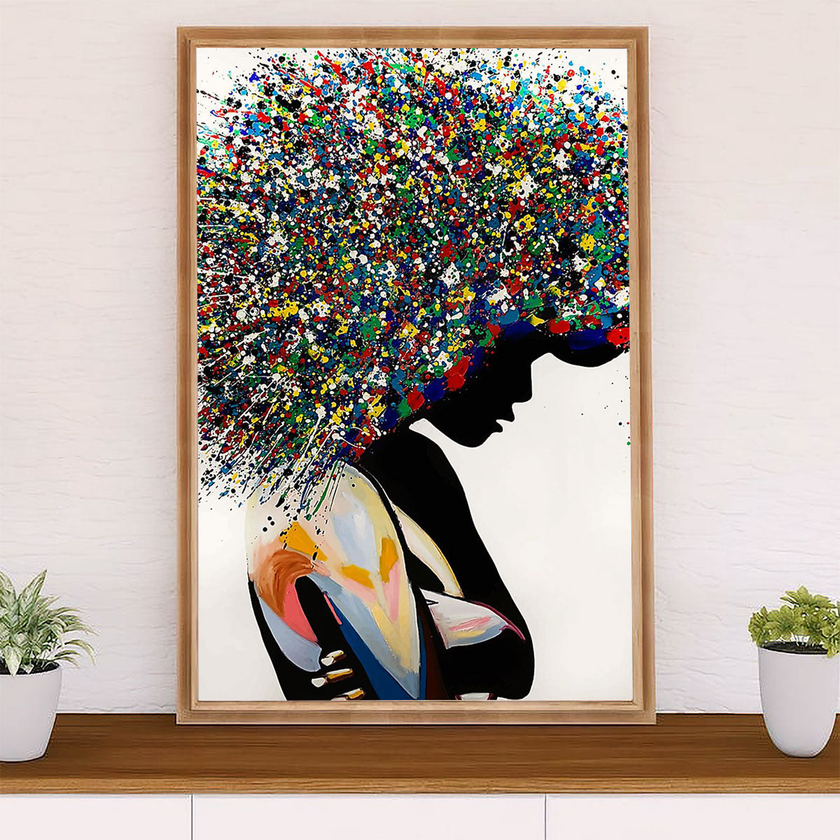 African American Afro Poster Prints | Colorful Afro Hair Painting | Wall Art Gift for Black Girl