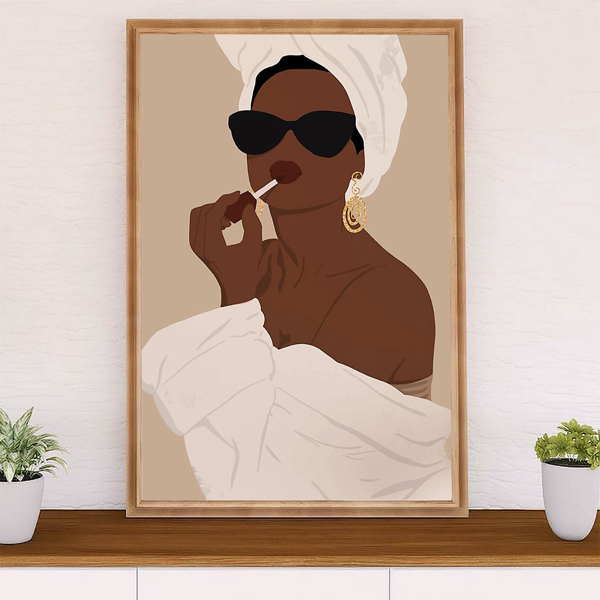 African American Afro Poster Prints | Beautiful Lady | Wall Art Gift for Black Girl