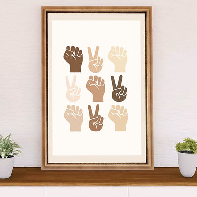 African American Afro Poster Prints | Fighting Together | Wall Art Gift for Black Girl