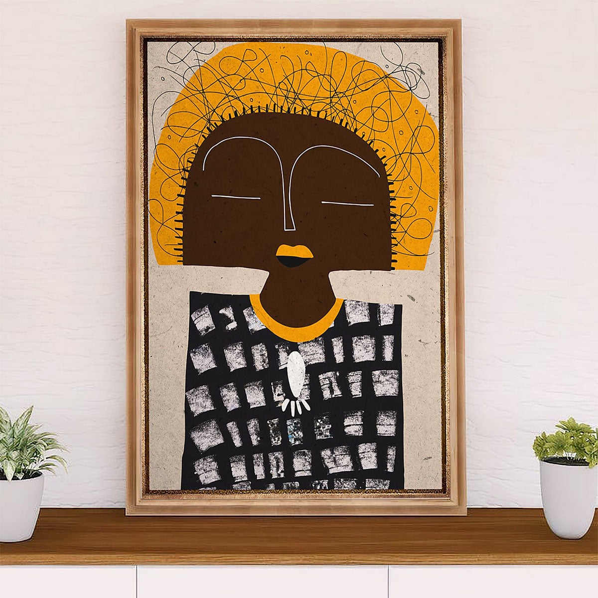 African American Afro Poster Prints | Potrait Art | Wall Art Gift for Black Girl