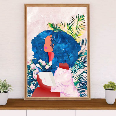 African American Afro Poster Prints | Black Girl Paintings | Wall Art Gift for Black Girl
