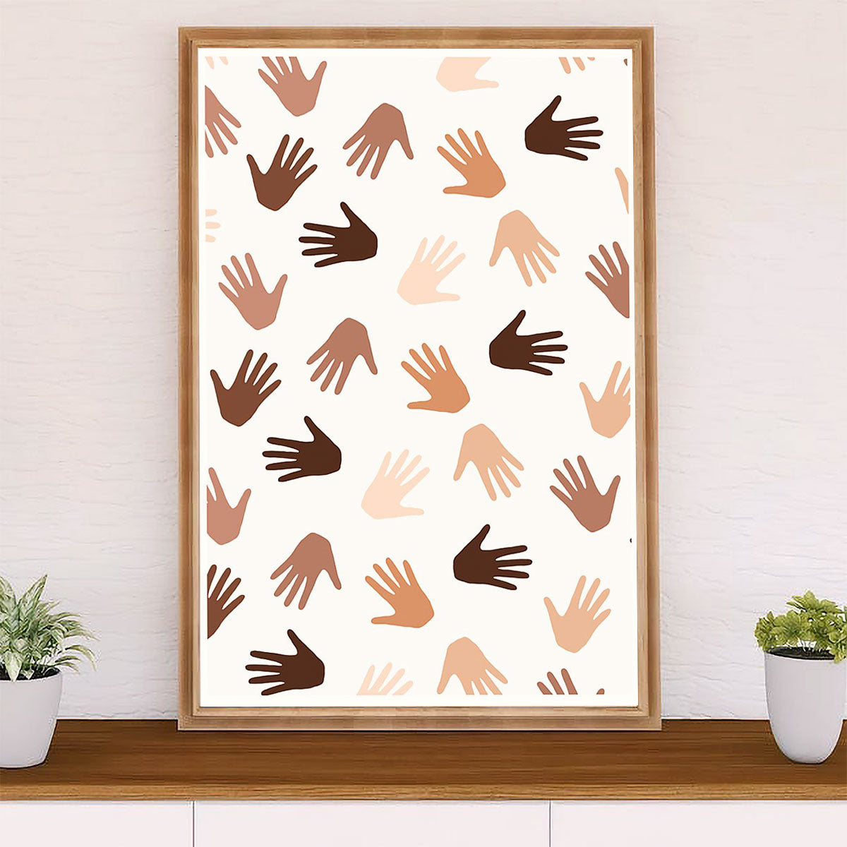 African American Afro Poster Prints | United World - Hands color | Wall Art Gift for Black Girl