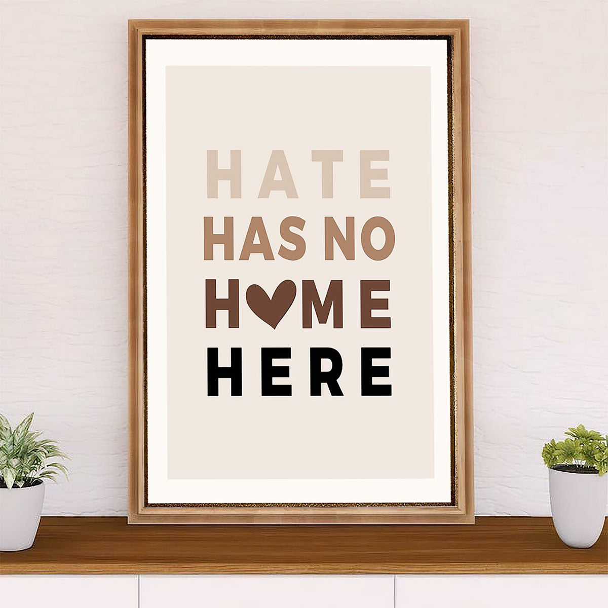 African American Afro Poster Prints | Hate Has No Home Here | Wall Art Gift for Black Girl