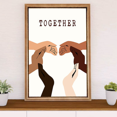 African American Afro Poster Prints | Together We Are | Wall Art Gift for Black Girl