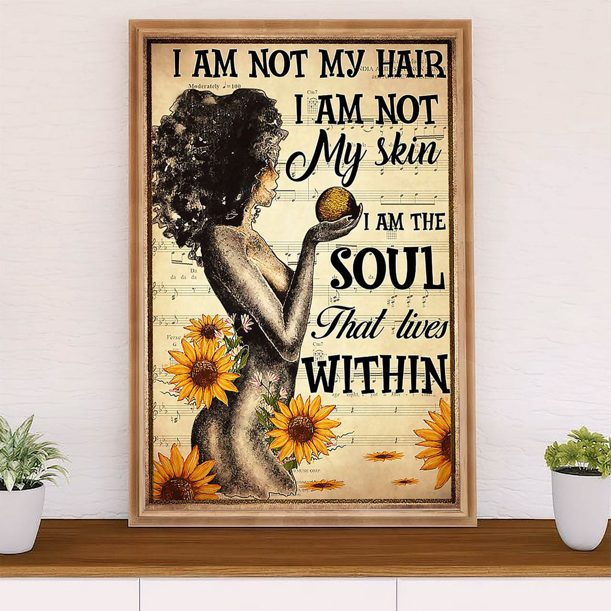 African American Afro Poster Prints | I Am Not My Hair | Wall Art Gift for Black Girl