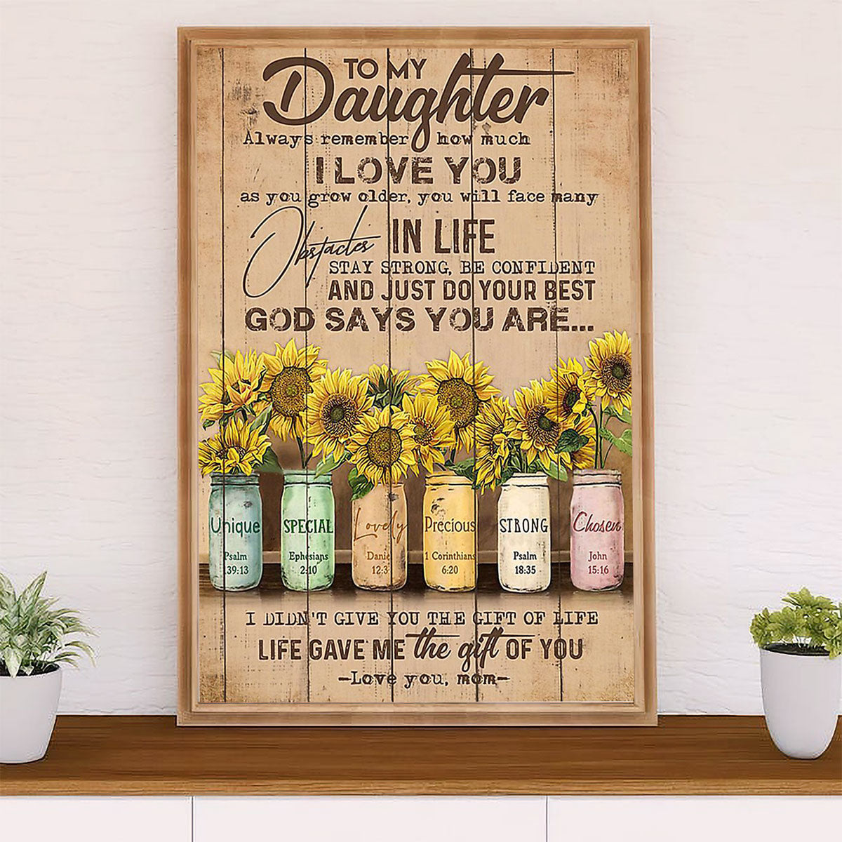 African American Afro Poster Prints | From Mom To Daughter | Wall Art Gift for Black Girl