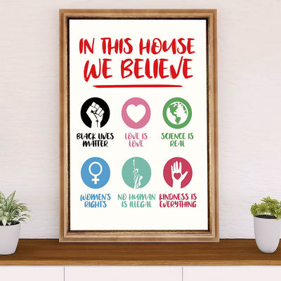 African American Afro Poster Prints | In This House We Believe | Wall Art Gift for Black Girl