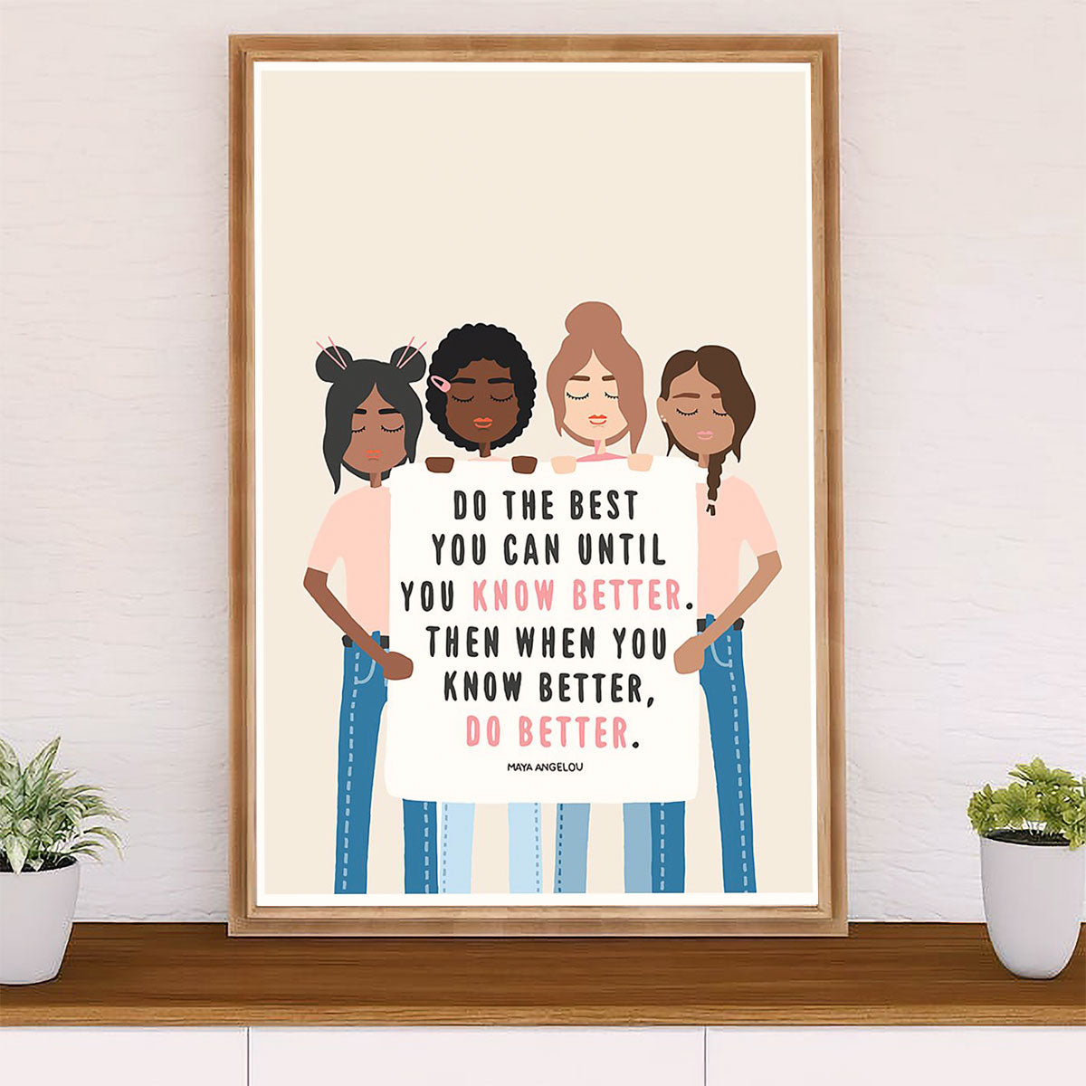 African American Afro Poster Prints | Do Better | Wall Art Gift for Black Girl