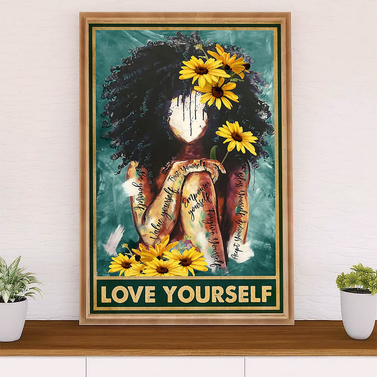 African American Afro Poster Prints | Lose Yourself | Wall Art Gift for Black Girl
