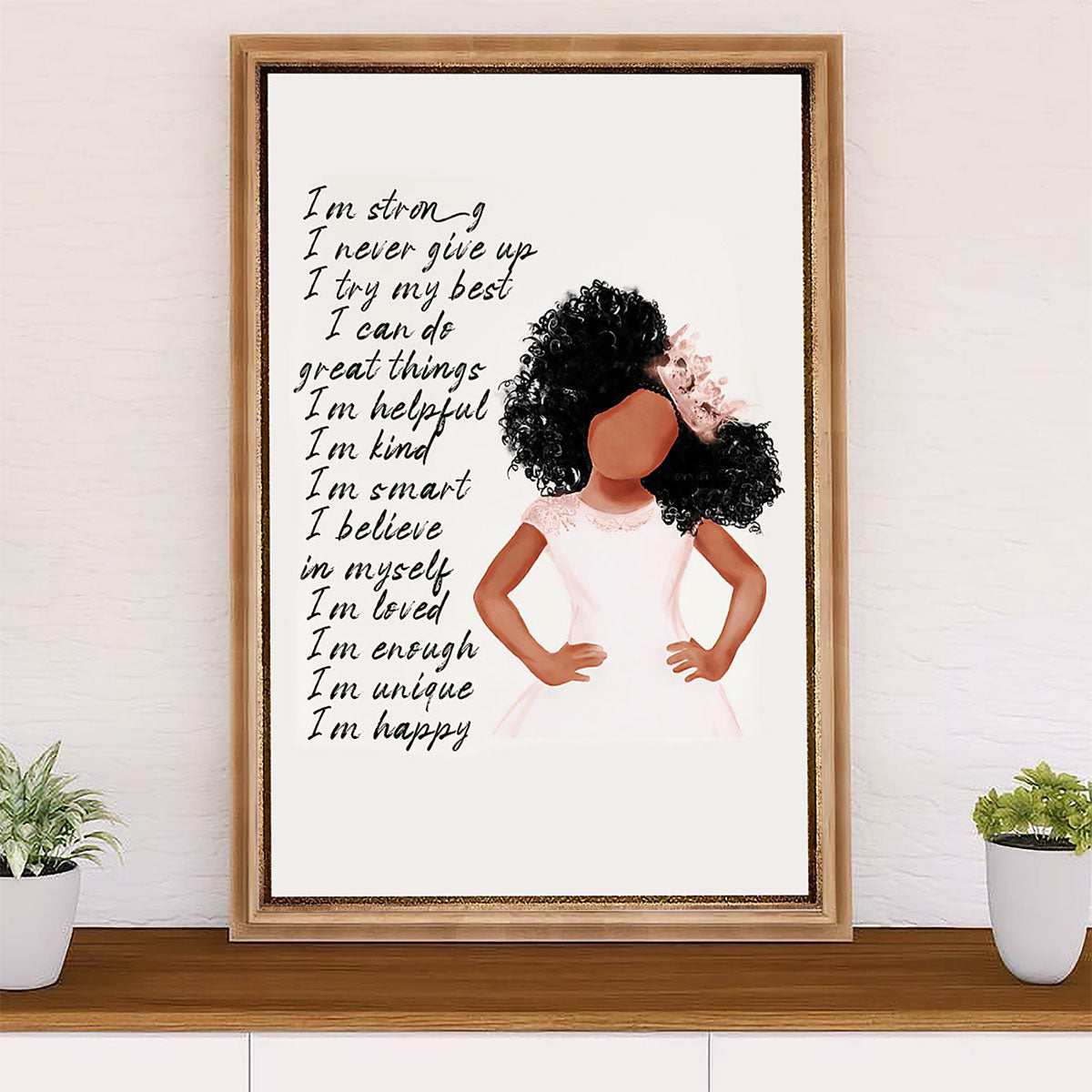 African American Afro Poster Prints | Black Pride Princess | Wall Art Gift for Black Girl
