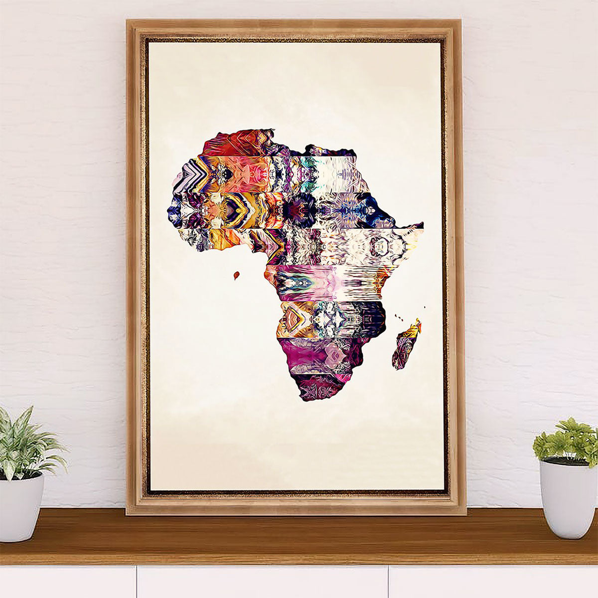 African American Afro Poster Prints | Africa Map | Wall Art Gift for Black Girl