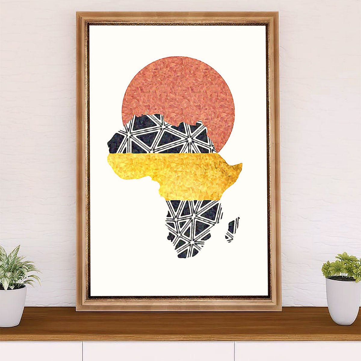 African American Afro Poster Prints | Africa Map | Wall Art Gift for Black Girl