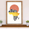 African American Afro Poster Prints | Africa Map | Wall Art Gift for Black Girl