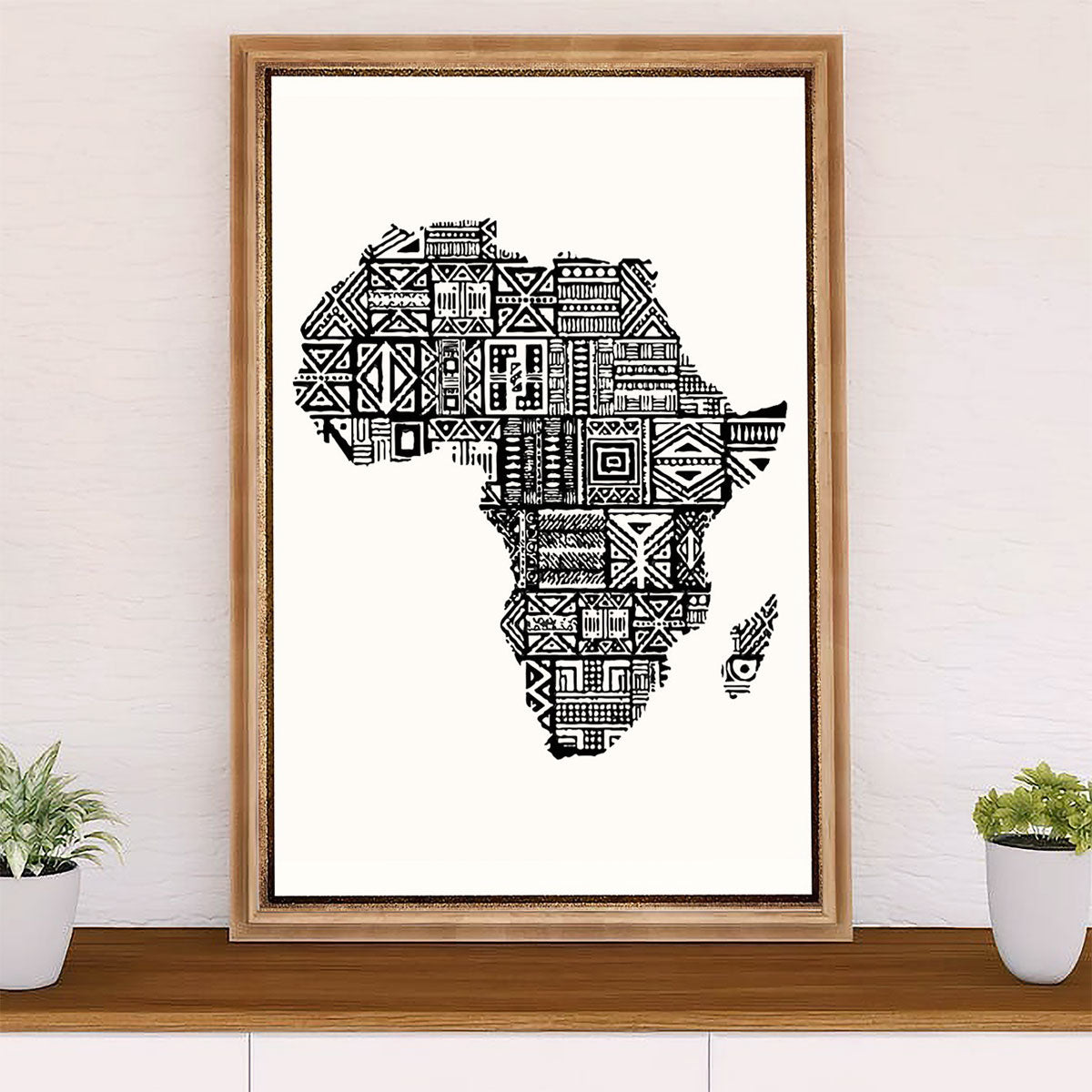 African American Afro Poster Prints | Africa Map | Wall Art Gift for Black Girl