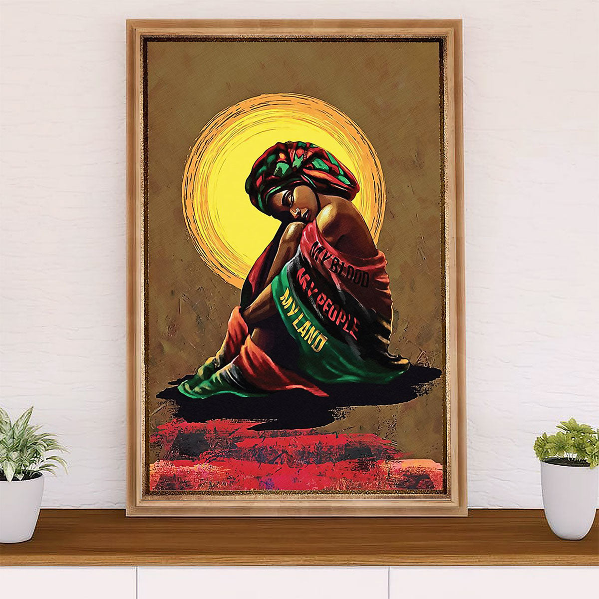 African American Afro Poster Prints | My Blood My People | Wall Art Gift for Black Girl