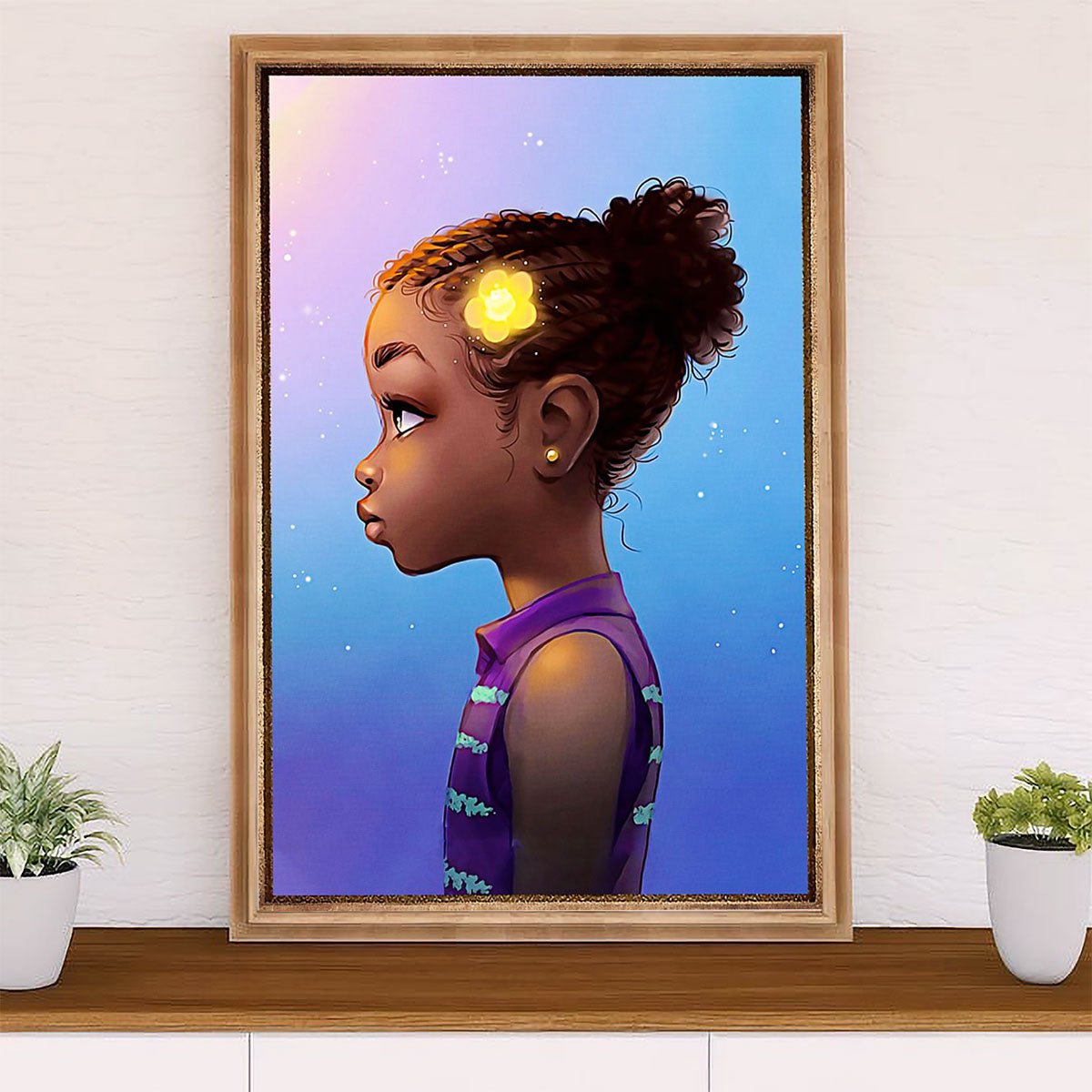 African American Afro Poster Prints | Black Kid Art | Wall Art Gift for Black Girl