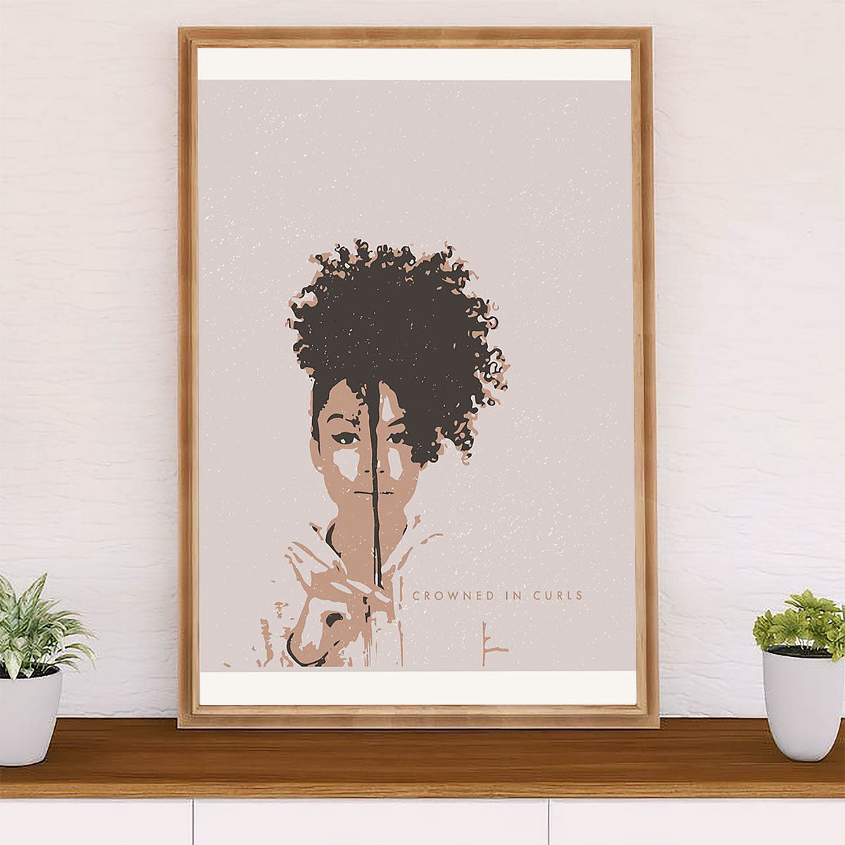 African American Afro Poster Prints | Crowned In Curls | Wall Art Gift for Black Girl