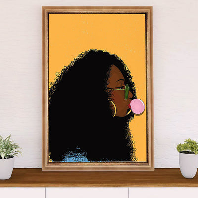 African American Afro Poster Prints | Girl Painting | Wall Art Gift for Black Girl