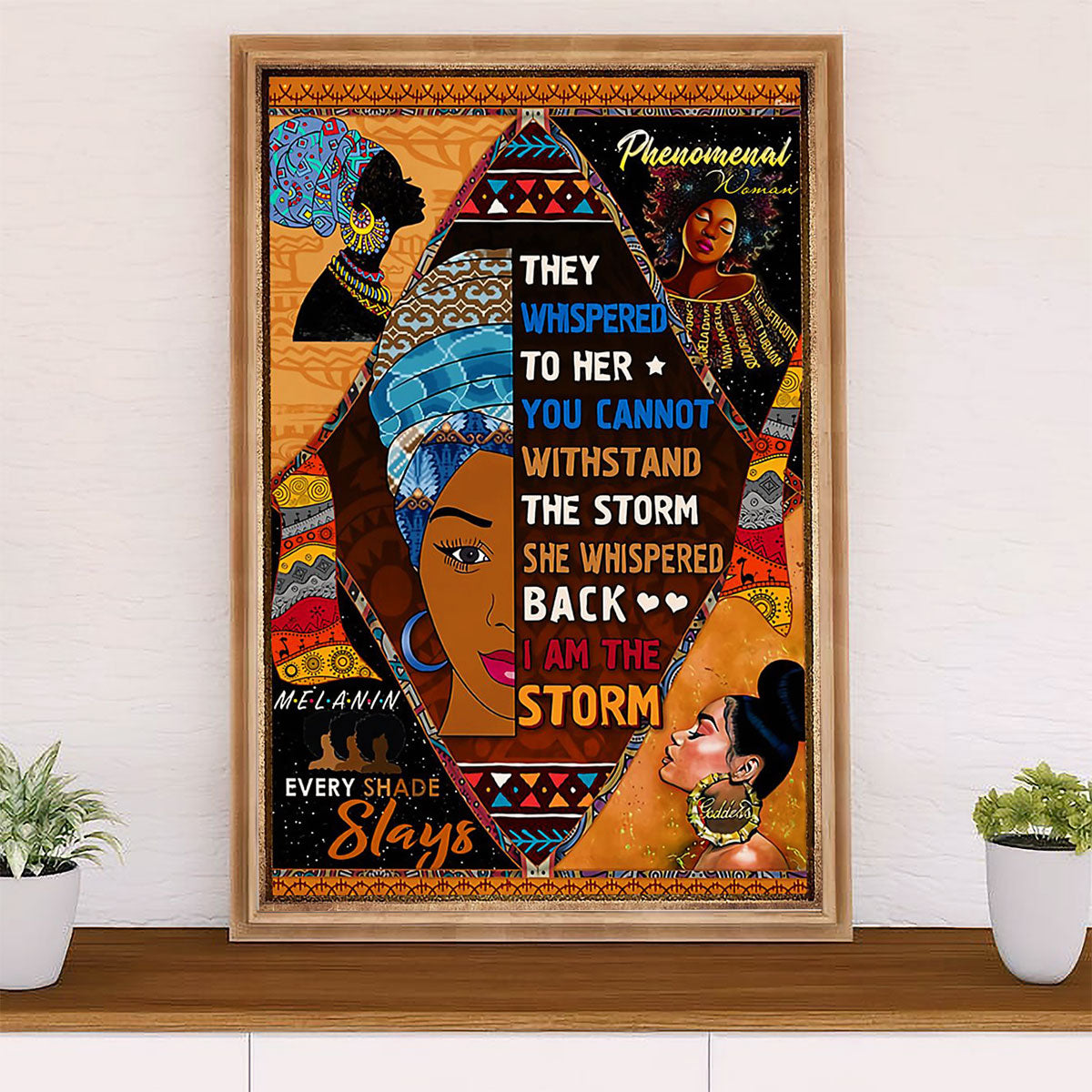 African American Afro Poster Prints | They Whispered To Her | Wall Art Gift for Black Girl