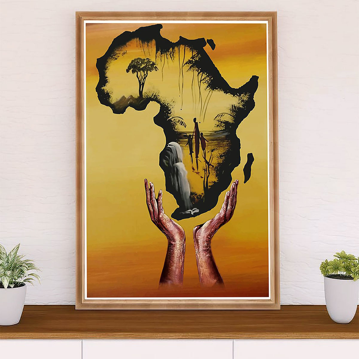 African American Afro Poster Prints | Africa Map Our Home | Wall Art Gift for Black Girl