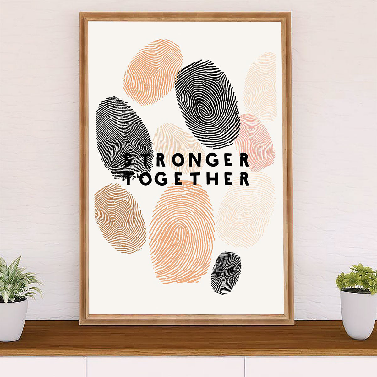 African American Afro Poster Prints | Stronger Together | Wall Art Gift for Black Girl
