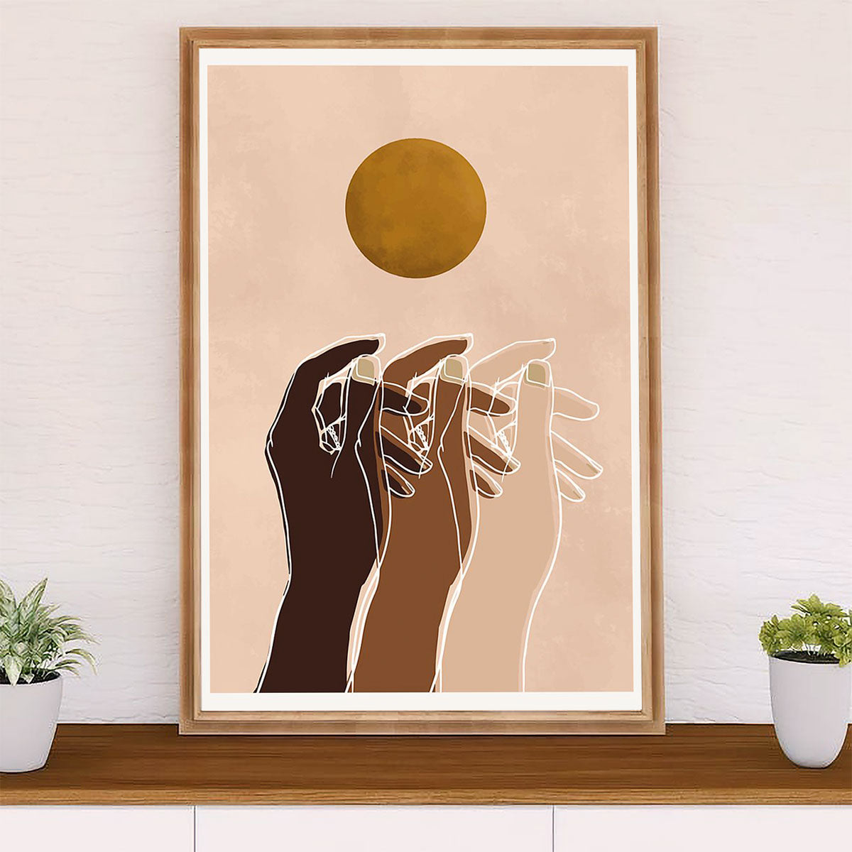 African American Afro Poster Prints | Abstract Hands | Wall Art Gift for Black Girl