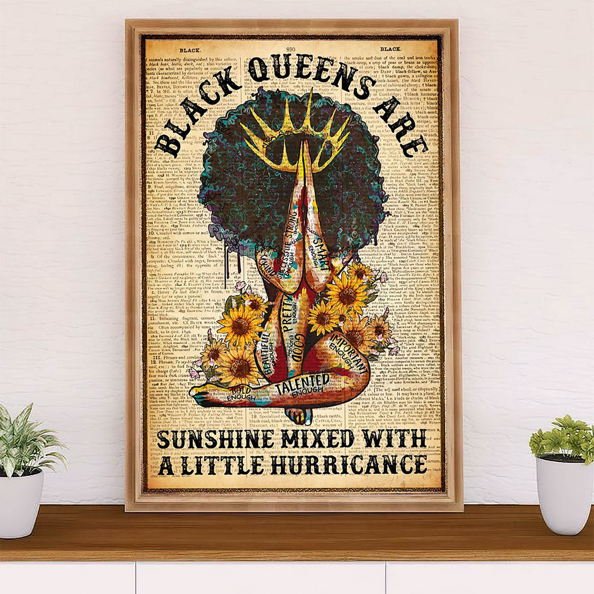 African American Afro Poster Prints | Black Queens Are | Wall Art Gift for Black Girl
