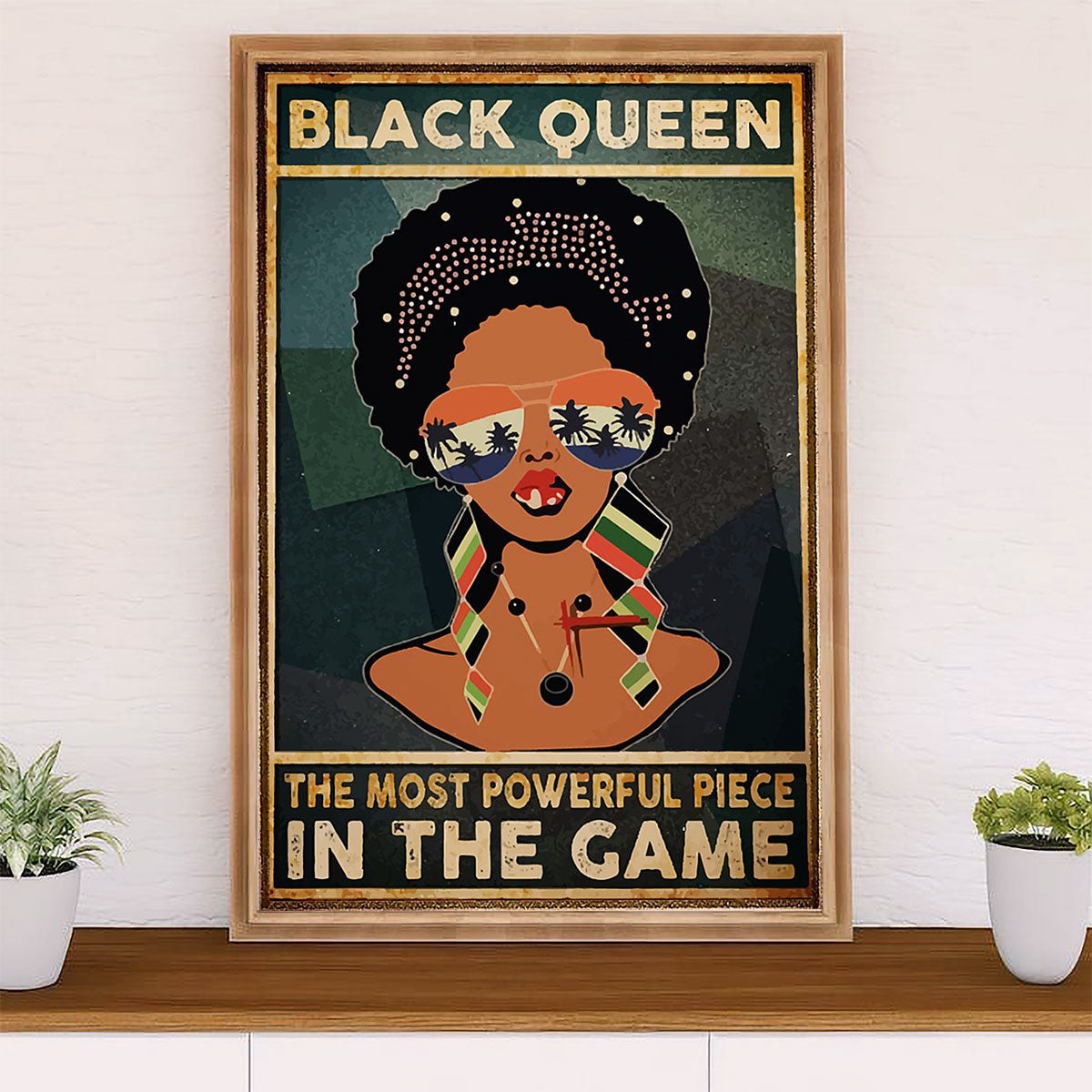 African American Afro Poster Prints | Black Queen | Wall Art Gift for Black Girl
