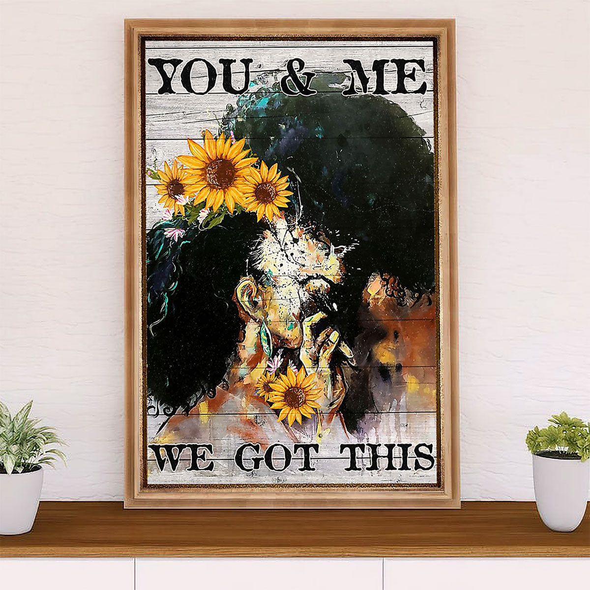 African American Afro Poster Prints | Couple Love | Wall Art Gift for Black Girl