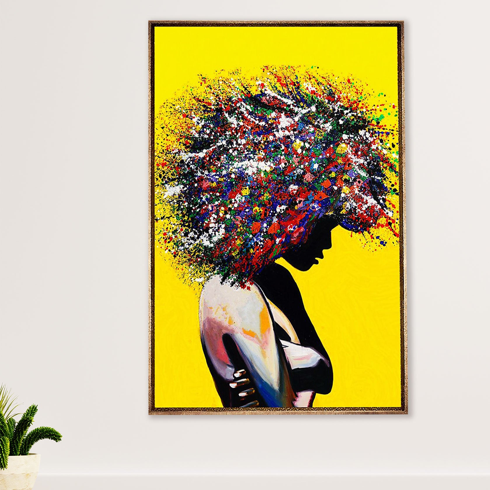 African American Afro Poster Prints | Colorful Afro Hair Painting | Wall Art Gift for Black Girl