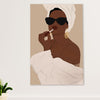 African American Afro Canvas Wall Art Prints | Beautiful Lady | Gift for Black Girl