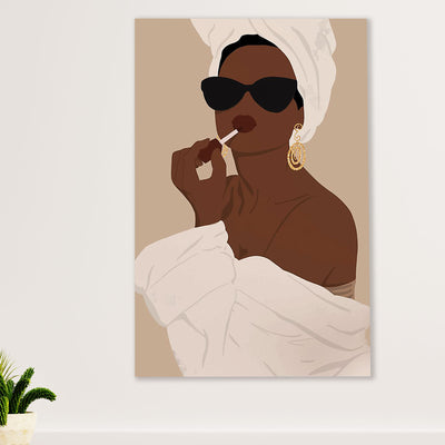 African American Afro Poster Prints | Beautiful Lady | Wall Art Gift for Black Girl