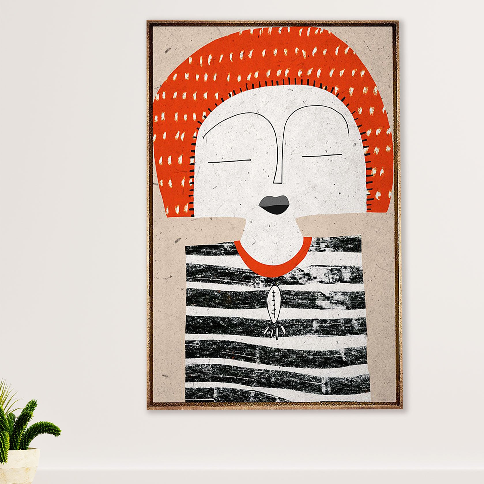 African American Afro Canvas Wall Art Prints | Potrait Art | Gift for Black Girl