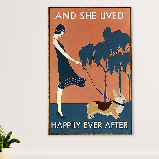 Corgi Dog Canvas Wall Art Prints | Lady & Welsh Cardigan Corgi | Gift for Corgi Puppies Lover