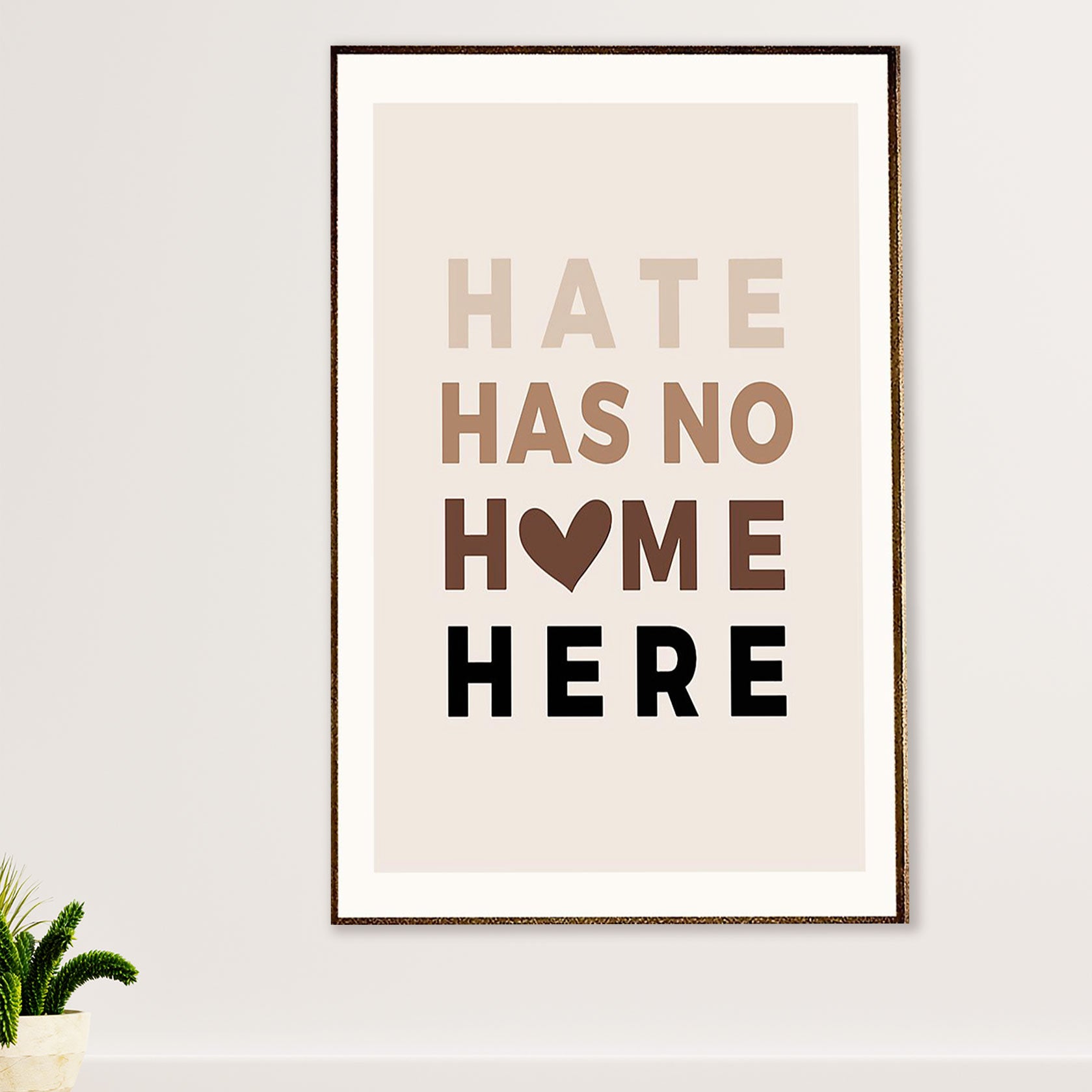 African American Afro Poster Prints | Hate Has No Home Here | Wall Art Gift for Black Girl