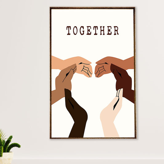 African American Afro Canvas Wall Art Prints | Together We Are | Gift for Black Girl
