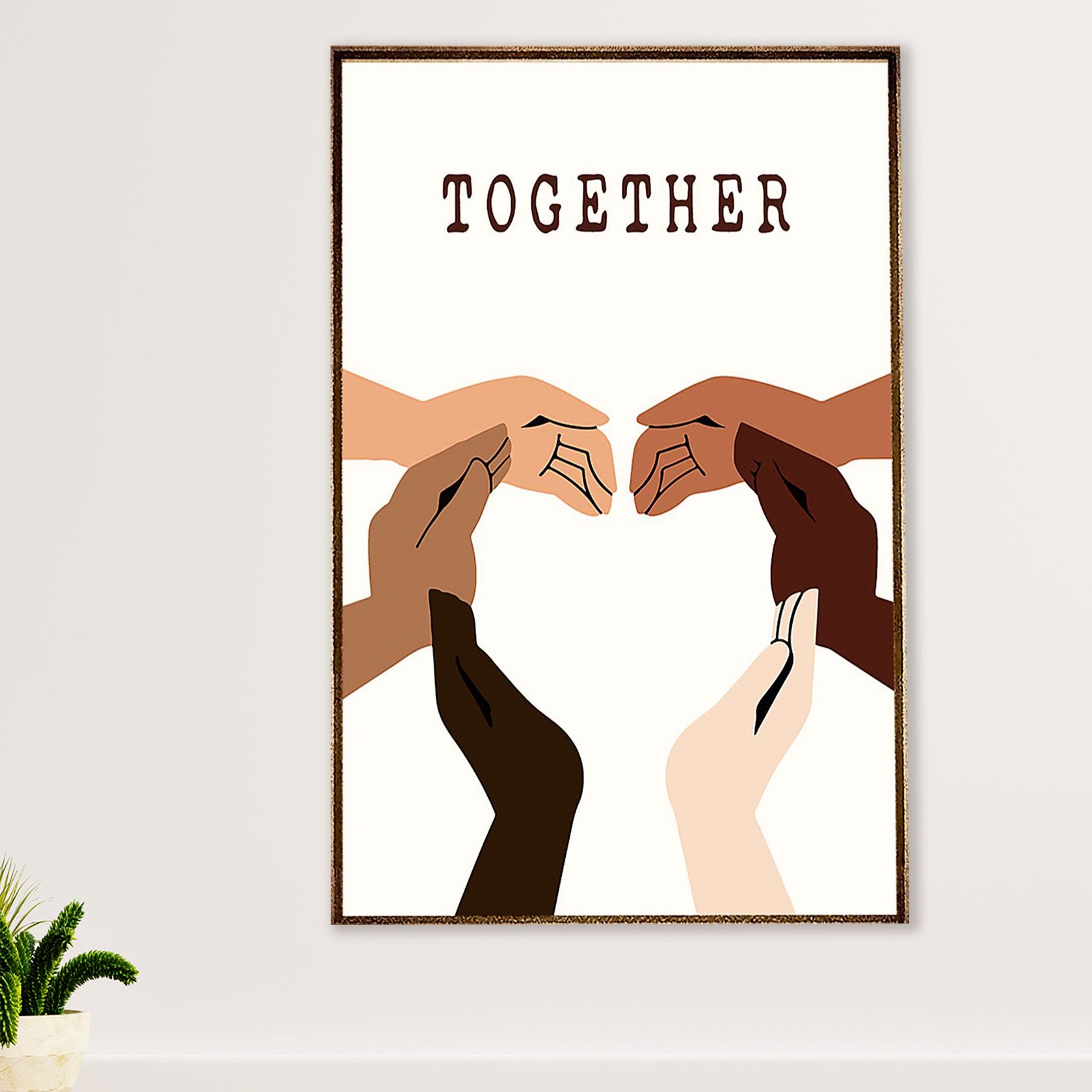 African American Afro Poster Prints | Together We Are | Wall Art Gift for Black Girl