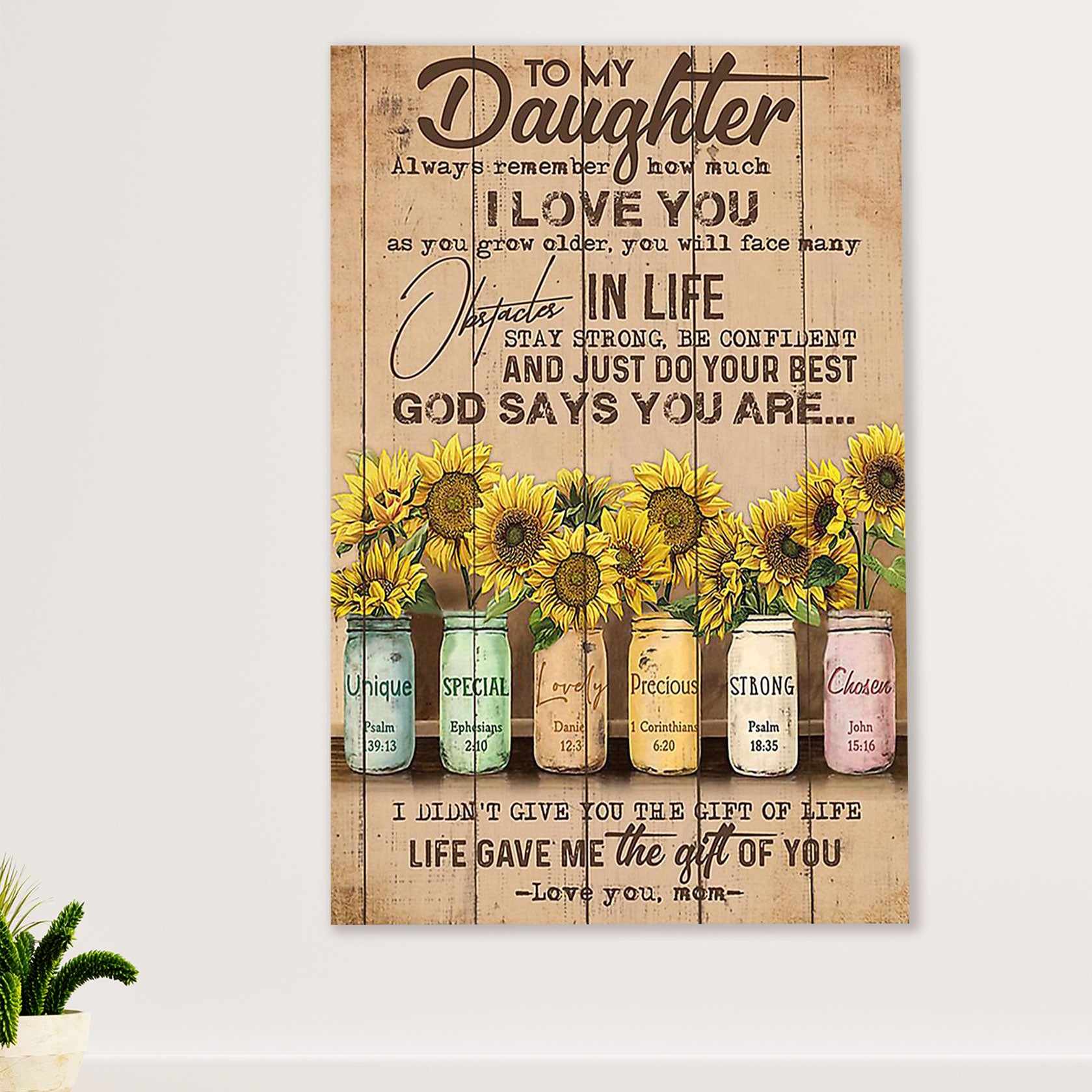 African American Afro Poster Prints | From Mom To Daughter | Wall Art Gift for Black Girl