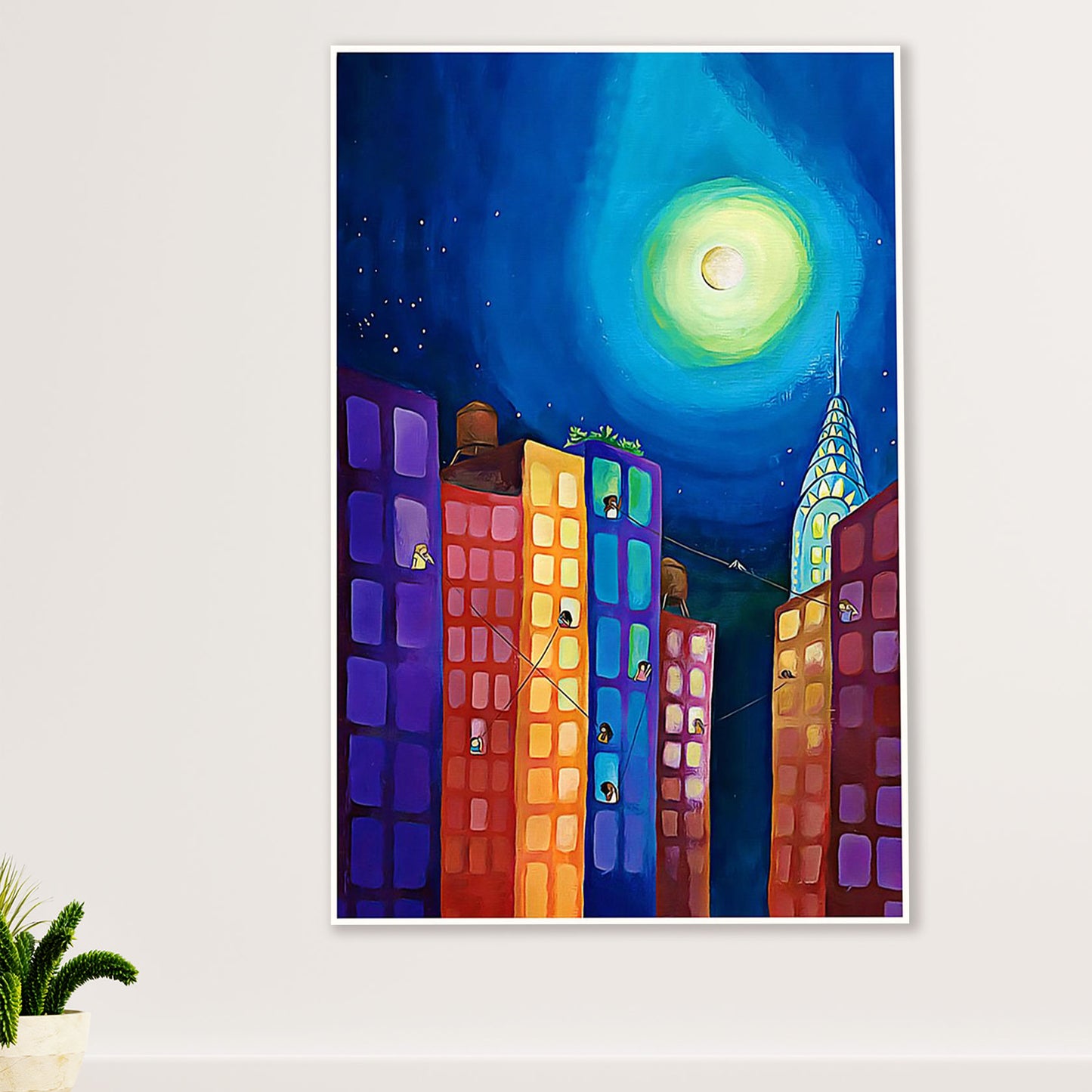 African American Afro Canvas Wall Art Prints | Neighbours Painting | Gift for Black Girl