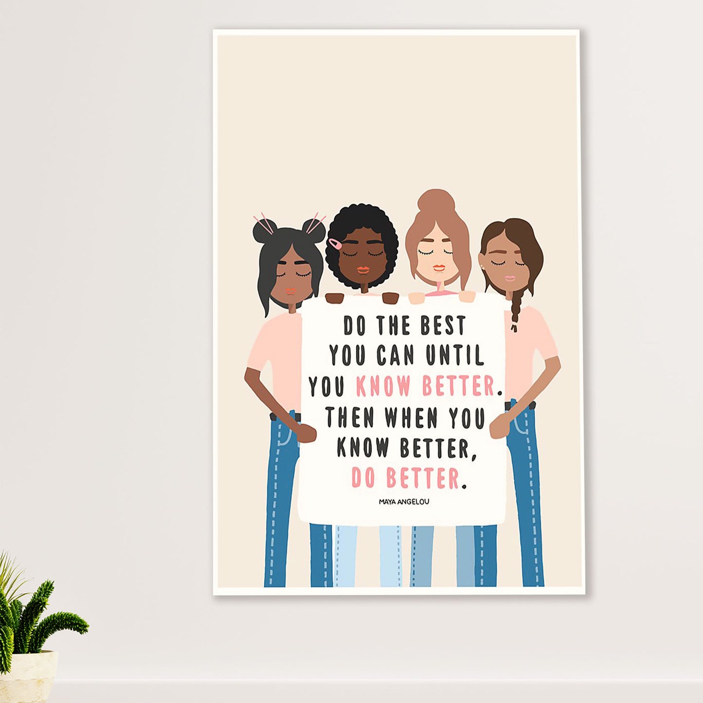 African American Afro Poster Prints | Do Better | Wall Art Gift for Black Girl