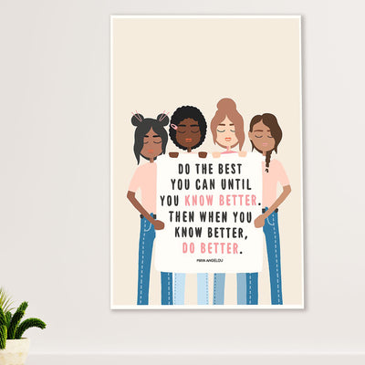African American Afro Poster Prints | Do Better | Wall Art Gift for Black Girl