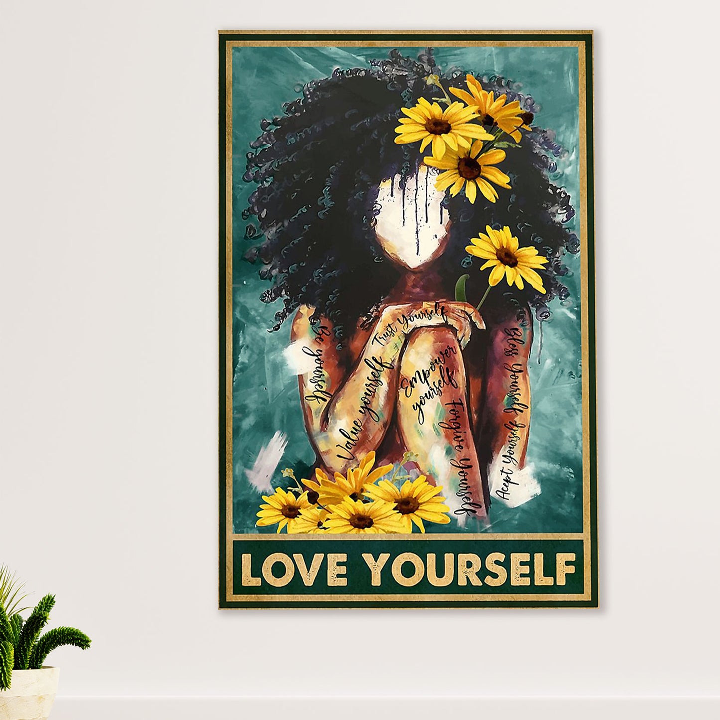 African American Afro Canvas Wall Art Prints | Lose Yourself | Gift for Black Girl