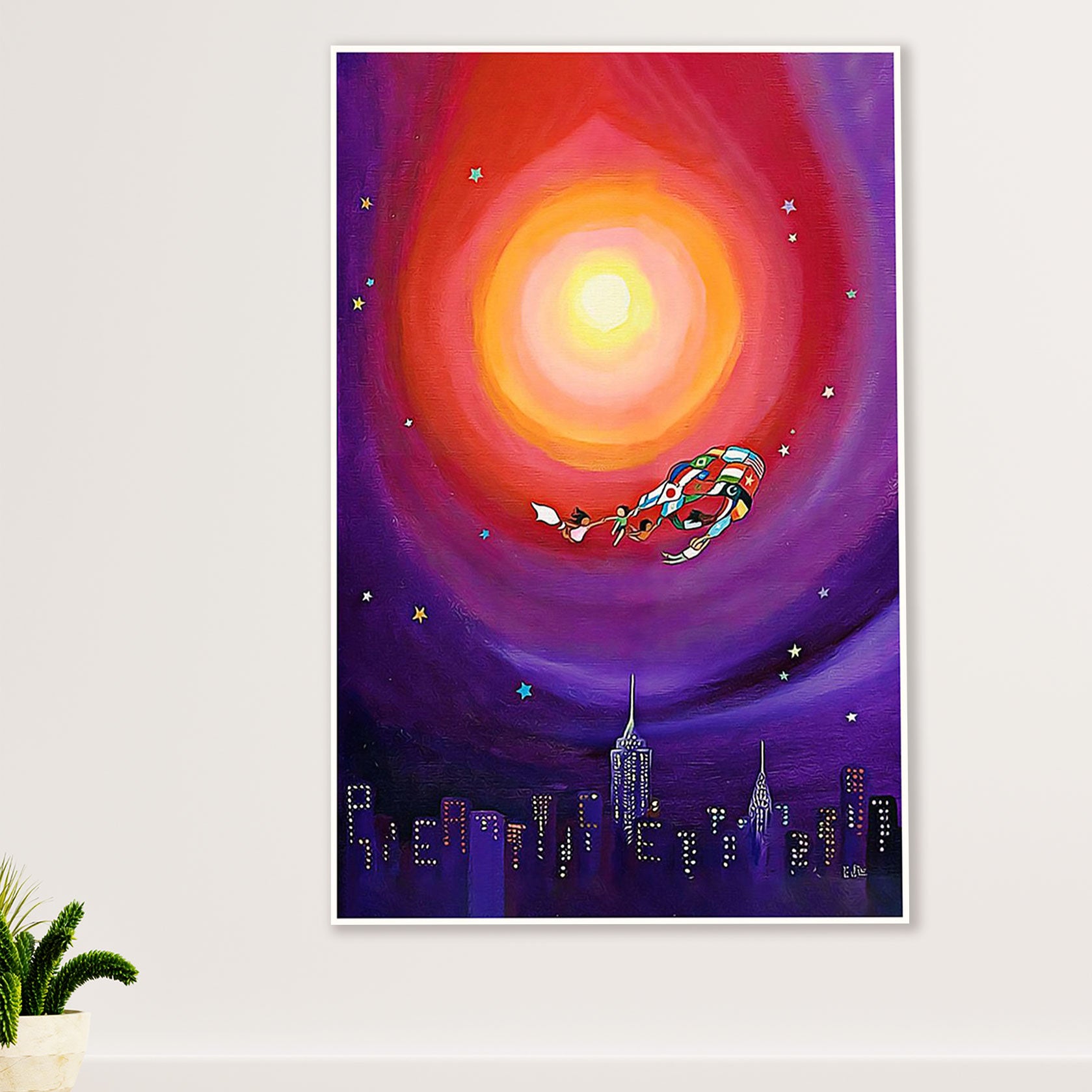 African American Afro Canvas Wall Art Prints | Country Flags | Gift for Black Girl