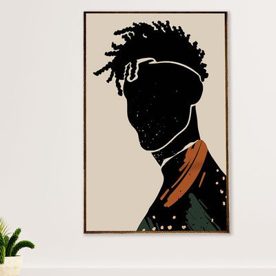 African American Afro Canvas Wall Art Prints | Potrait Painting | Gift for Black Girl