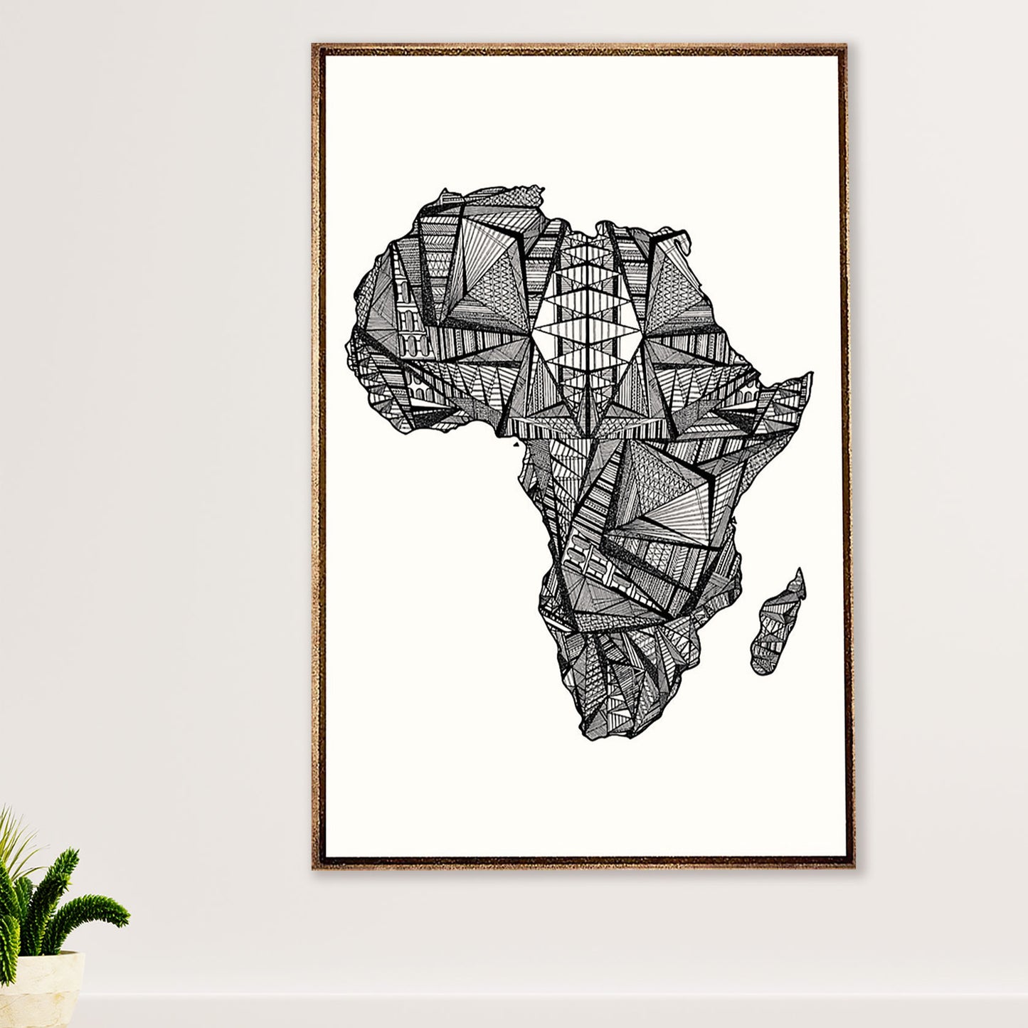 African American Afro Canvas Wall Art Prints | Africa Map | Gift for Black Girl