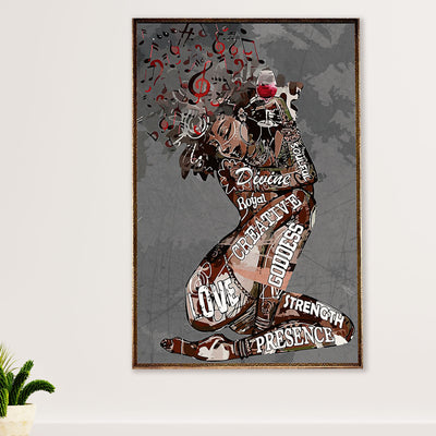 African American Afro Poster Prints | Strong Girl | Wall Art Gift for Black Girl